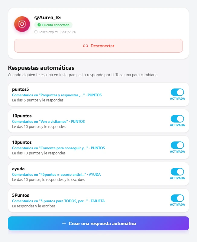 Instagram connecté